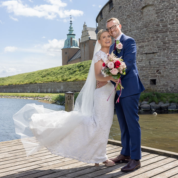 Br&ouml;llopsbilder - Brudpar vid Kalmar slott